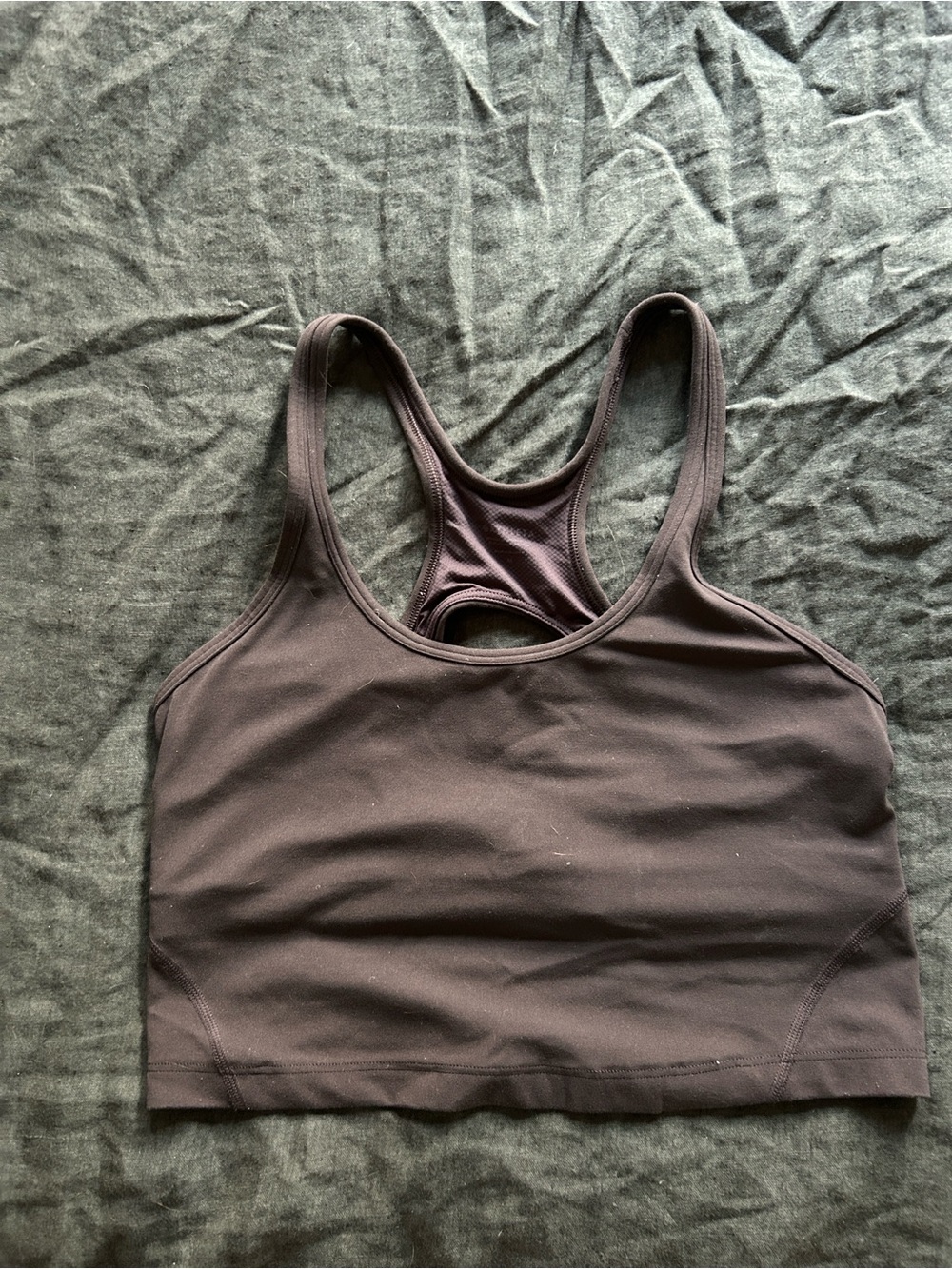 Athleta cropped sports bra sz M, chocolate brown